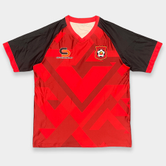 Custom Red Print Soccer Jersey - Sublimated Soccer Uniform