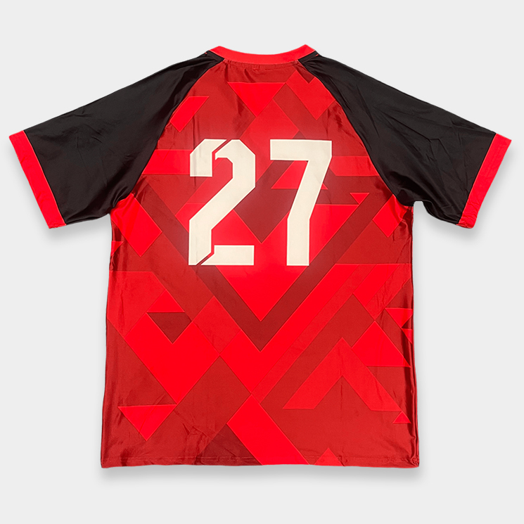 Custom Red Print Soccer Jersey - Sublimated Soccer Uniform