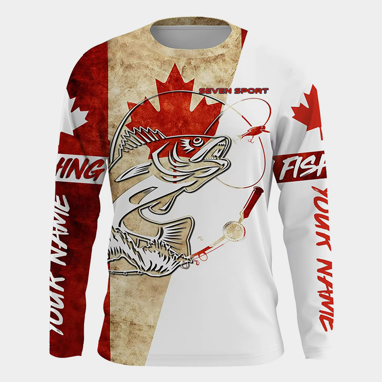 Custom Blue Long Sleeve Fishing Shirt – Premium Sublimation Fishing Wear