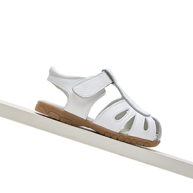 Toddler Girls Genuine Leather Soft Closed Toe Flat Shoes Summer Sandals