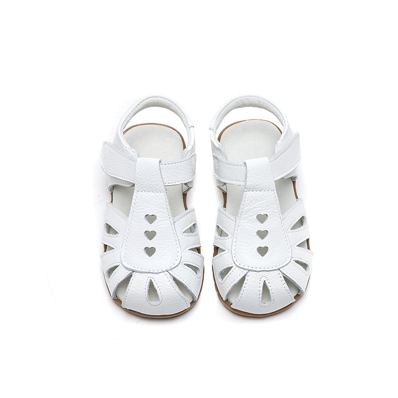 Toddler Girls Genuine Leather Soft Closed Toe Flat Shoes Summer Sandals
