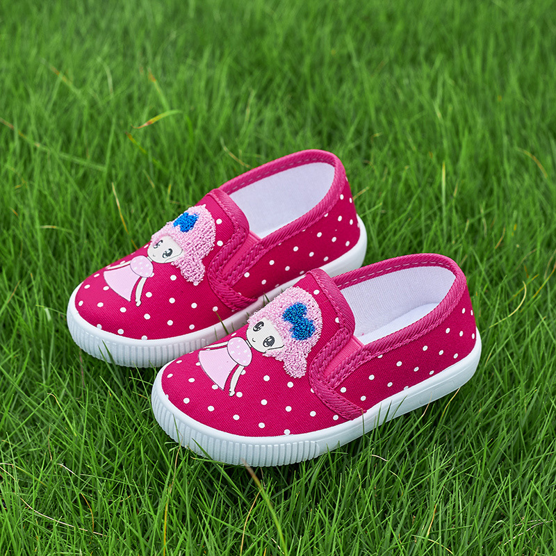 little girl canvas shoes slip-on kid flat shoes for spring&autumn