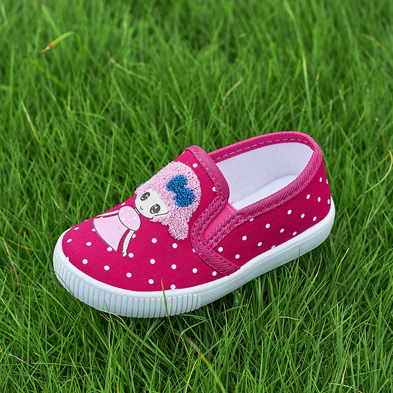 little girl canvas shoes slip-on kid flat shoes for spring&autumn