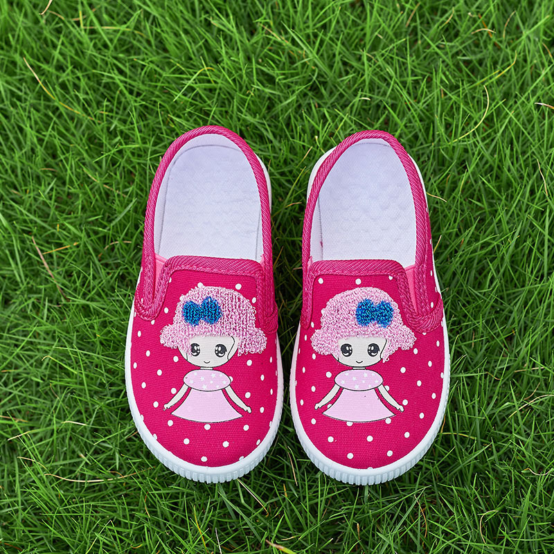 little girl canvas shoes slip-on kid flat shoes for spring&autumn