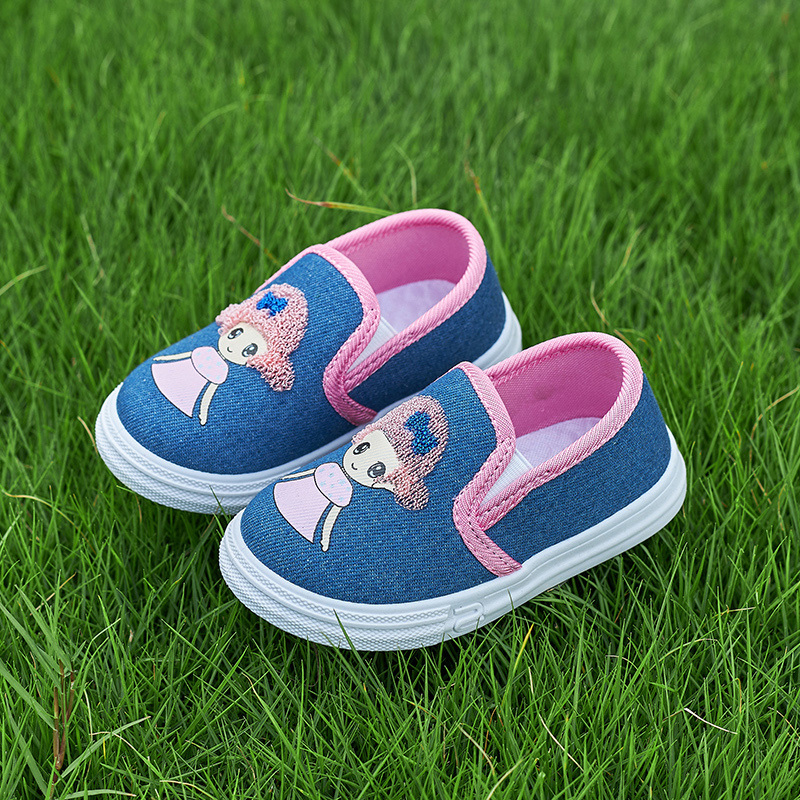 little girl canvas shoes slip-on kid flat shoes for spring&autumn