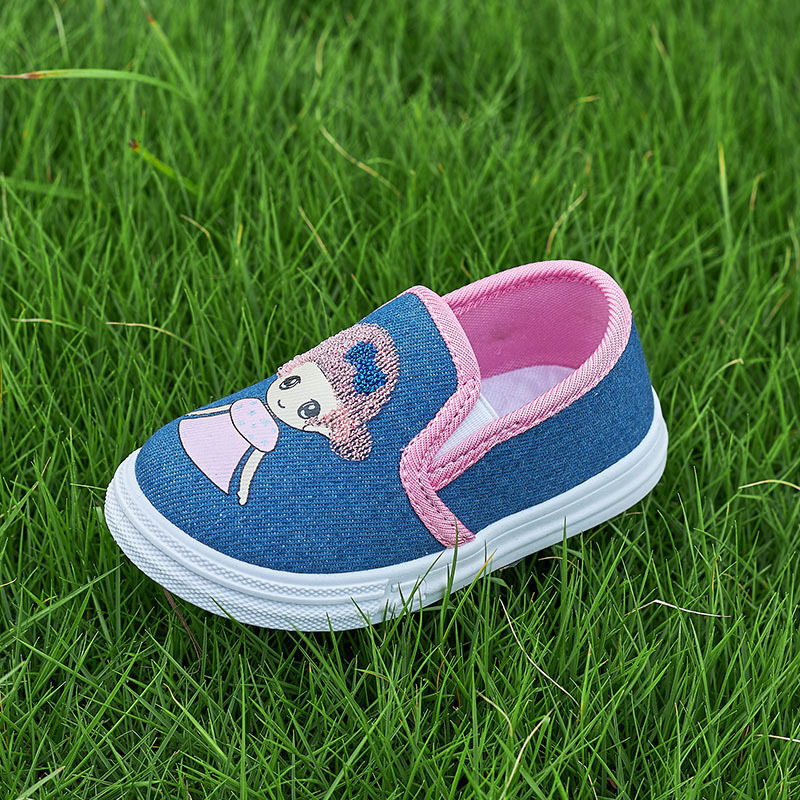 little girl canvas shoes slip-on kid flat shoes for spring&autumn