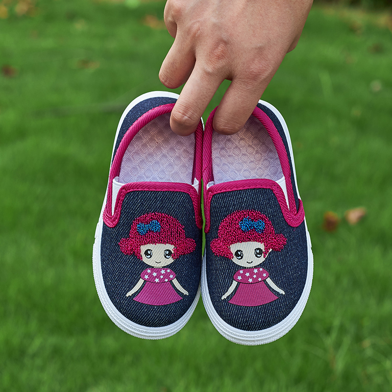 little girl canvas shoes slip-on kid flat shoes for spring&autumn