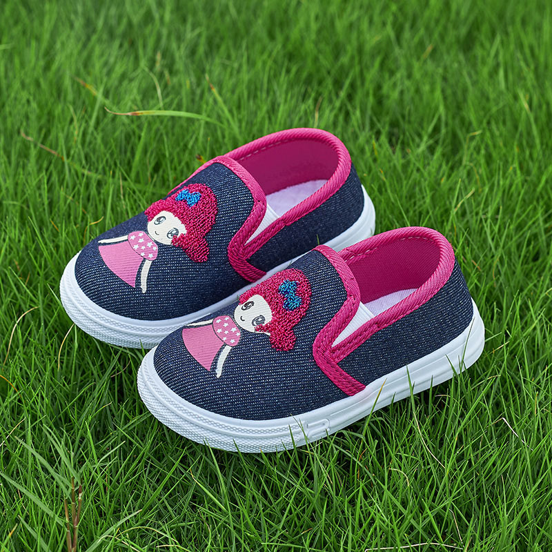 little girl canvas shoes slip-on kid flat shoes for spring&autumn
