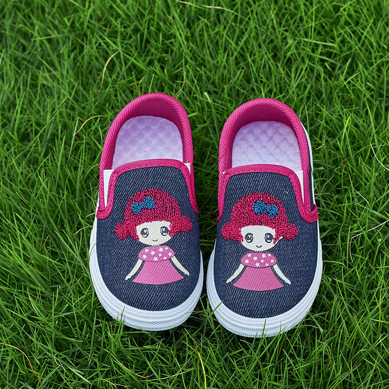 little girl canvas shoes slip-on kid flat shoes for spring&autumn