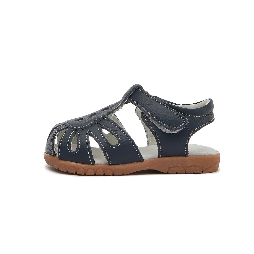 Toddler Girls Genuine Leather Soft Closed Toe Flat Shoes Summer Sandals