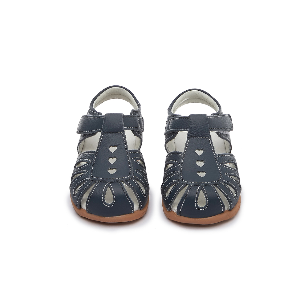 Toddler Girls Genuine Leather Soft Closed Toe Flat Shoes Summer Sandals