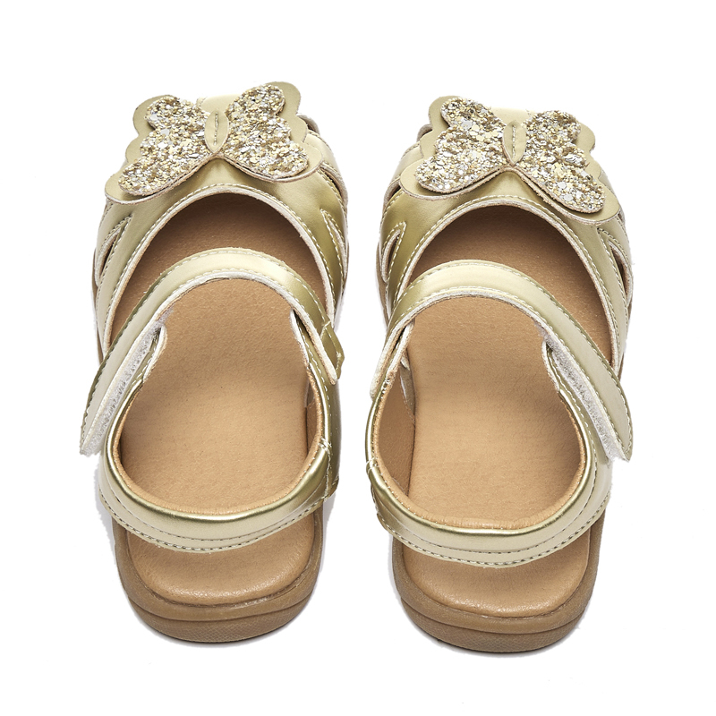Cute butterfly toddler girls sandals sparking kids girls shoes in summer