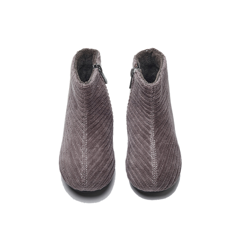 Toddler Girls Corduroy Velvet Winter Boots – Soft Warm Plush Lining, Side Zip Closure