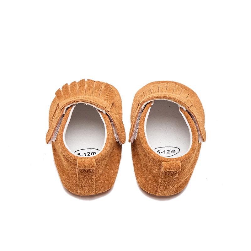 Spring Autumn Genuine Leather Baby Moccasins – Breathable Soft Sole Fringe Round Toe First Walker Shoes
