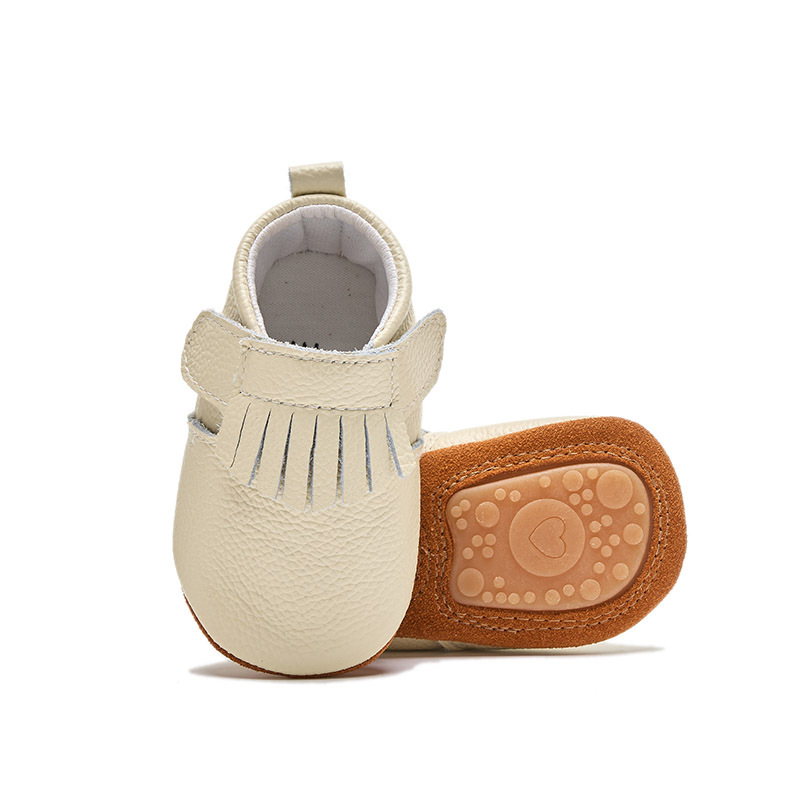 Spring Autumn Genuine Leather Baby Moccasins – Breathable Soft Sole Fringe Round Toe First Walker Shoes