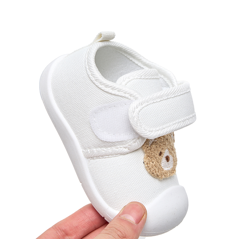 Toddler Cartoon Bear Walking Shoes, Anti-Kick Toe Design, Lightweight and Breathable, Soft Sports Casual Footwear