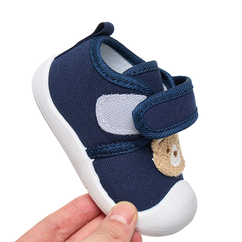 Toddler Cartoon Bear Walking Shoes, Anti-Kick Toe Design, Lightweight and Breathable, Soft Sports Casual Footwear