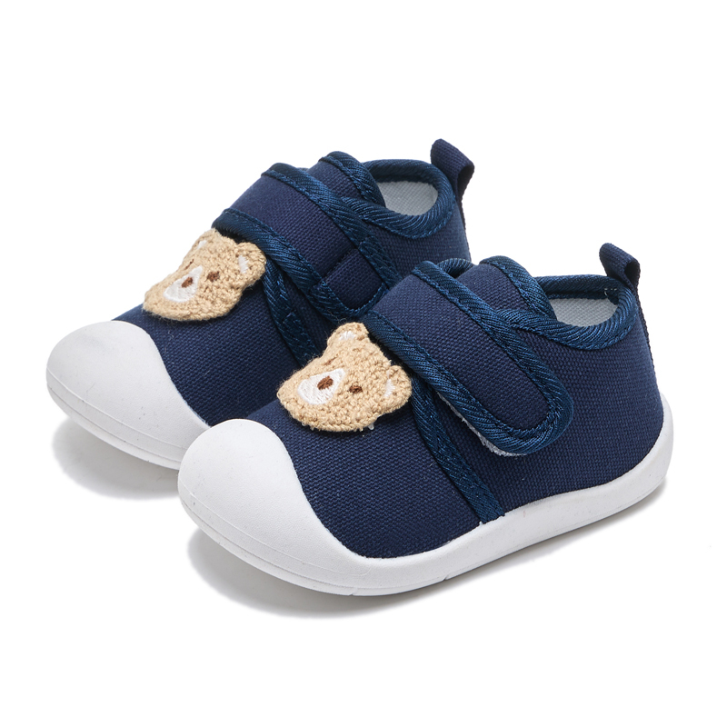 Toddler Cartoon Bear Walking Shoes, Anti-Kick Toe Design, Lightweight and Breathable, Soft Sports Casual Footwear
