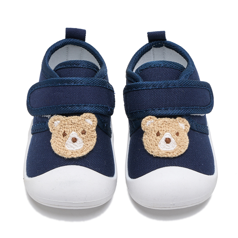 Toddler Cartoon Bear Walking Shoes, Anti-Kick Toe Design, Lightweight and Breathable, Soft Sports Casual Footwear