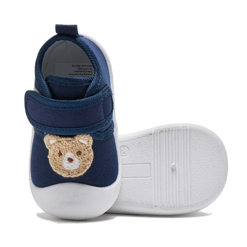 Toddler Cartoon Bear Walking Shoes, Anti-Kick Toe Design, Lightweight and Breathable, Soft Sports Casual Footwear