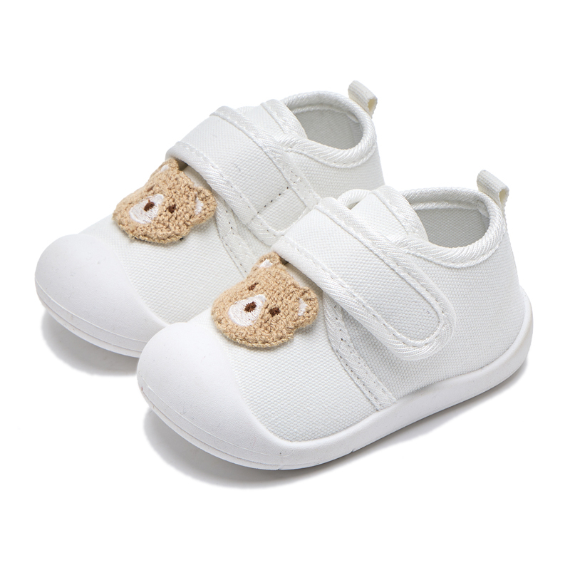 Toddler Cartoon Bear Walking Shoes, Anti-Kick Toe Design, Lightweight and Breathable, Soft Sports Casual Footwear