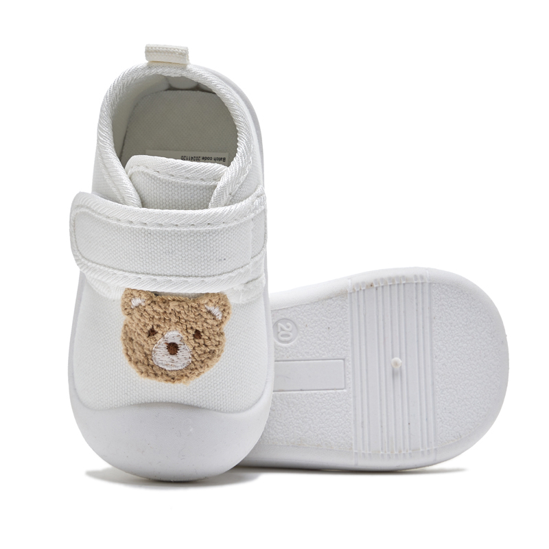 Toddler Cartoon Bear Walking Shoes, Anti-Kick Toe Design, Lightweight and Breathable, Soft Sports Casual Footwear