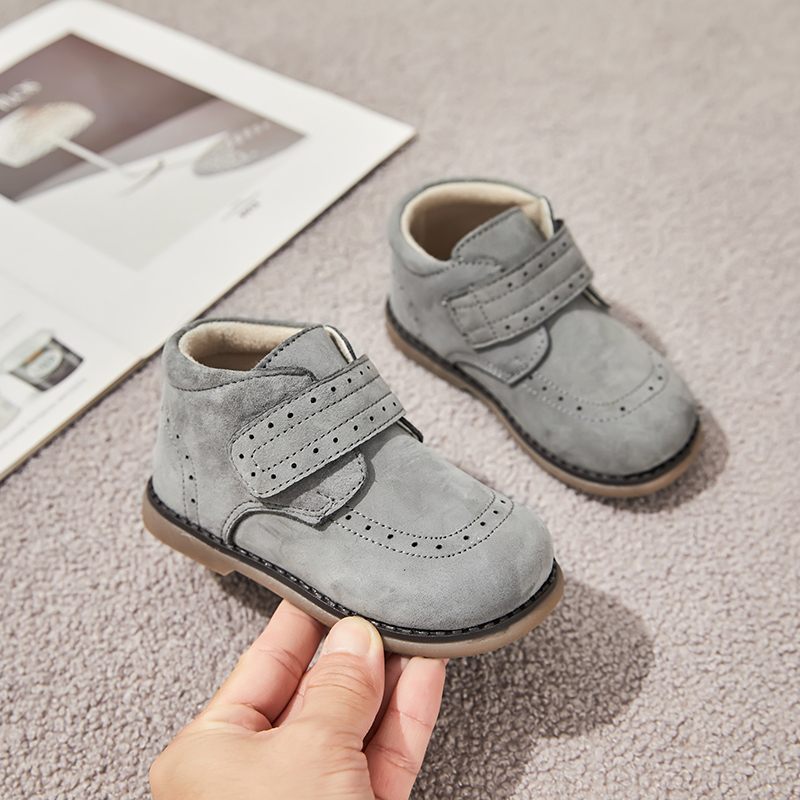 Toddler Boys Girls  Ankle Boots with Velcro Strap Casual Soft Sole Kids Shoes