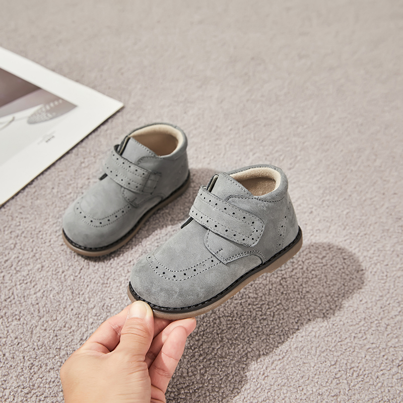 Toddler Boys Girls  Ankle Boots with Velcro Strap Casual Soft Sole Kids Shoes