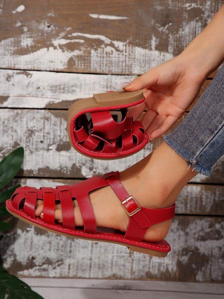 Women's Closed Toe Fisherman Sandals Summer Flat Roman Style Woven Sandals Breathable Casual Walking Shoes