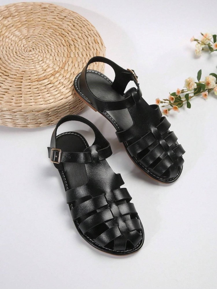 Women's Closed Toe Fisherman Sandals Summer Flat Roman Style Woven Sandals Breathable Casual Walking Shoes