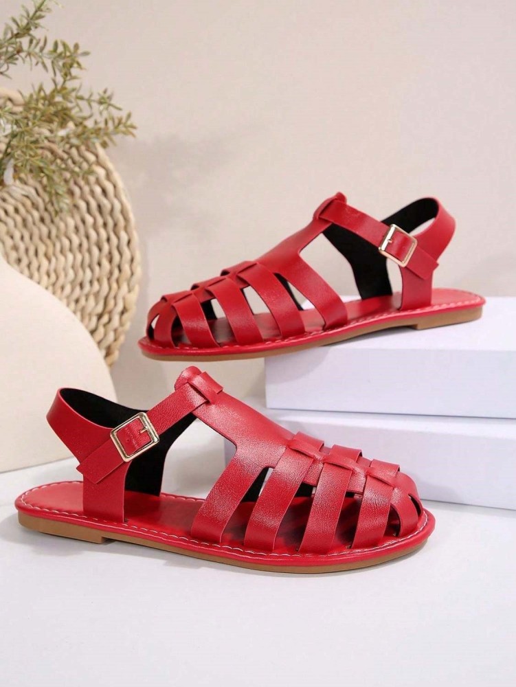 Women's Closed Toe Fisherman Sandals Summer Flat Roman Style Woven Sandals Breathable Casual Walking Shoes
