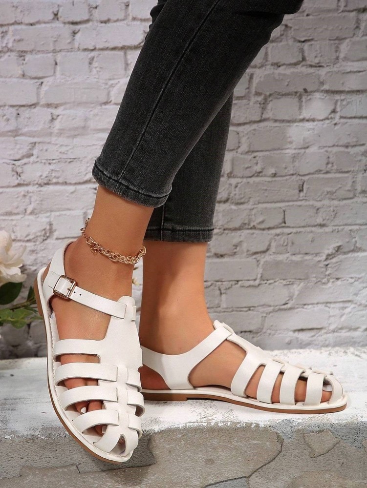 Women's Closed Toe Fisherman Sandals Summer Flat Roman Style Woven Sandals Breathable Casual Walking Shoes
