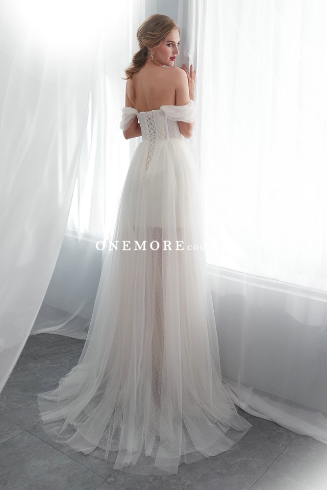Off Shoulder Simple Sexy Beach Wedding Dresses