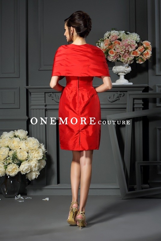Knee Length V Neck Taffeta Mother of Bride Dresses