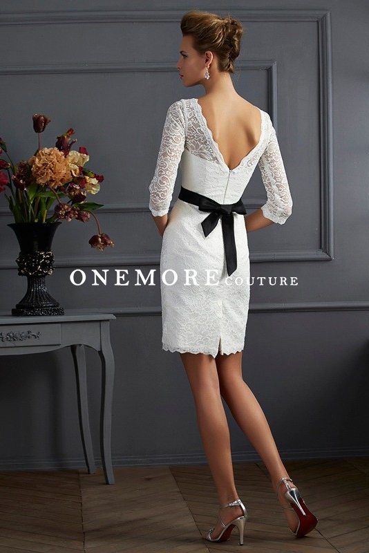 Knee Length Sheath Style Lace Mother of Bride Dresses