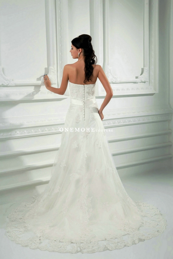 A Line Ankle Length Sleeveless Lace Wedding Dresses