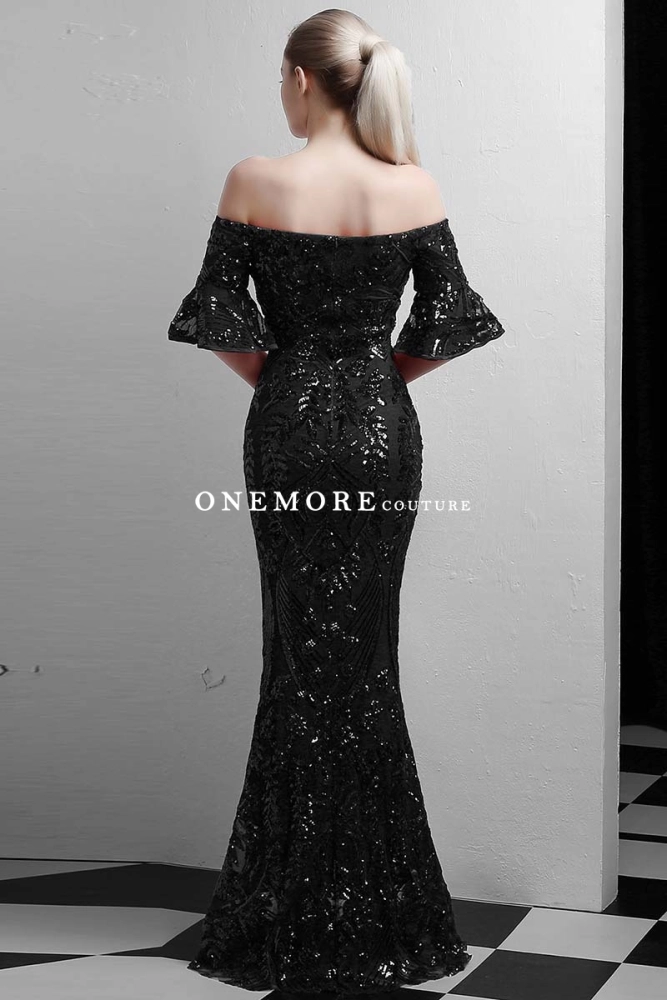 chinese dress ladies Sequin Sheer V-Neck Mermaid Dress by Tiffany Designs 16022 0 / Ab/Ivory main image 1