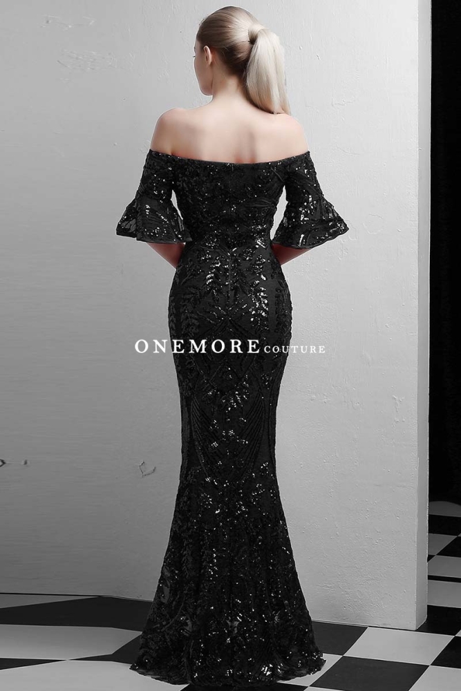 Silver Mermaid Sequin Fabric Dresses with Sleeves