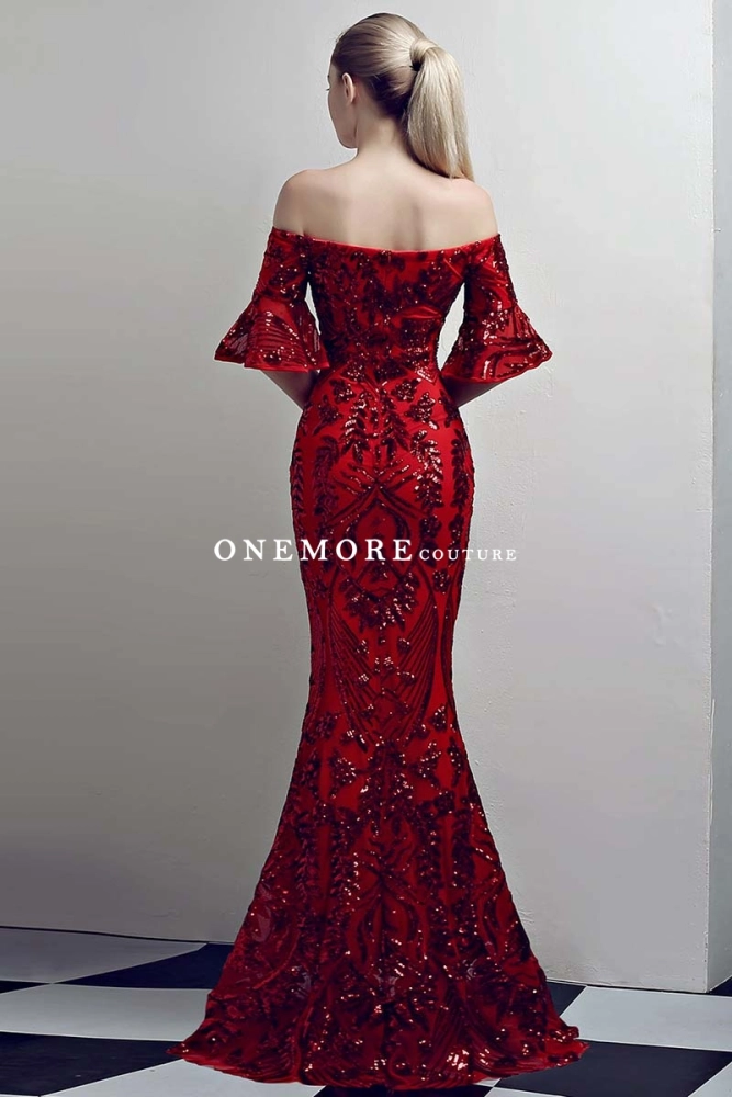 chinese dress ladies Tiffany Plus-Size Sequin Mermaid Prom Dress 16132 Sapphire / 14W