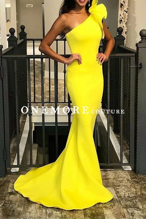 strapless open back dress Mermaid Two Pieces Light Blue/Yellow Lace Long Prom Dresses, Mermaid L –  Shiny Party main image 1