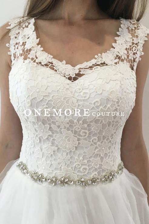 Sexy Ivory Lace Wedding Dress with Low Back