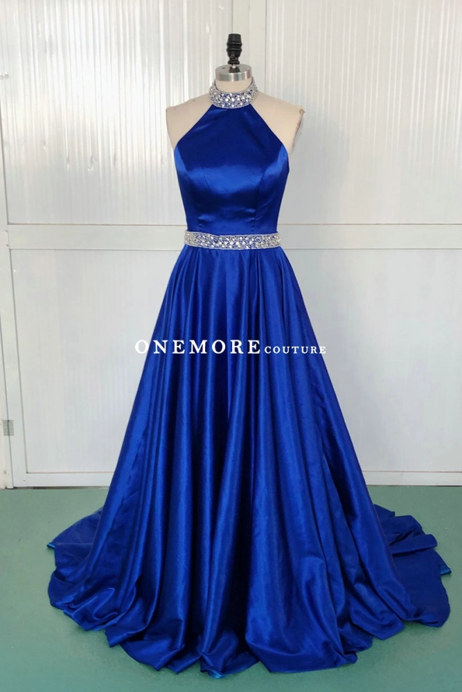 pageant dresses royal blue Royal Blue Sequin Beaded Multi-Layer Ruffle Girl Pageant Gown – Modsele main image 0