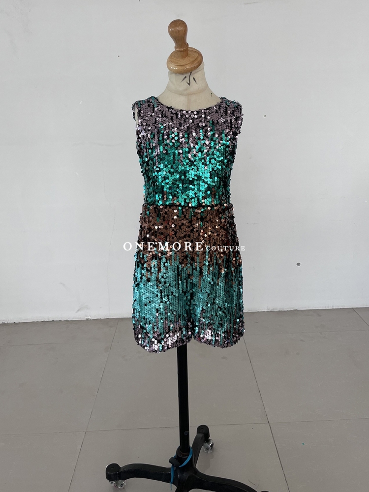 Ombre Colored Stretch Sequin Fun Fashion Romper