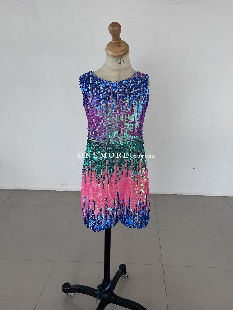Ombre Colored Stretch Sequin Fun Fashion Romper