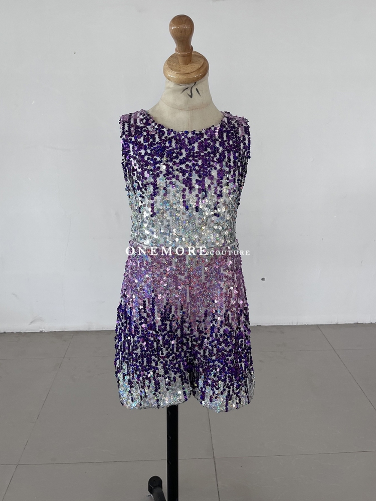 Ombre Colored Stretch Sequin Fun Fashion Romper