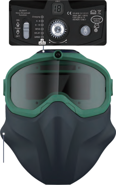 Flip Auto-Darkening Welding Goggles GLGO3-GM03 by Goldland