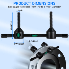 Magnetic Centering Head, Pipefitter Tools Y-Shape w/Adjustable Dial Bubble Protractor, Flange Aligner Will Fit Flanges with Holes From 1/2” to 1-7/16” Diameter Threaded Pipe Flange Leveler Set by Goldland