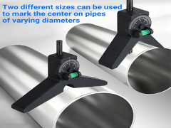 Magnetic Pipe Center Finder, Y-Shape Pipefitter Tool with Adjustable Protractor, 2-Piece Set, Black by Goldland