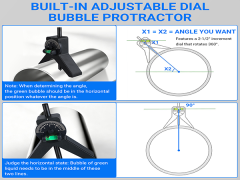 Magnetic Centering Head, Pipe Center Finder, Pipefitter Tools, Y-Shape w/Adjustable Dial Bubble Protractor (large size) by Goldland
