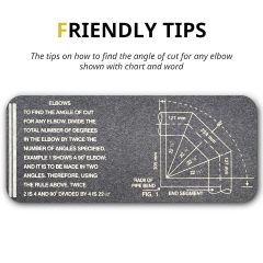 Pipe Measure Tool – Wrap Around Tape, Flex Angle Measuring and Marking Gauge for 6”to 16” Diameter, Pipe Wrap Around Dimensions 5" x 9' (Large) White by Goldland